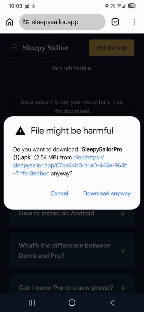 Chrome warning that the downloaded file might be harmful